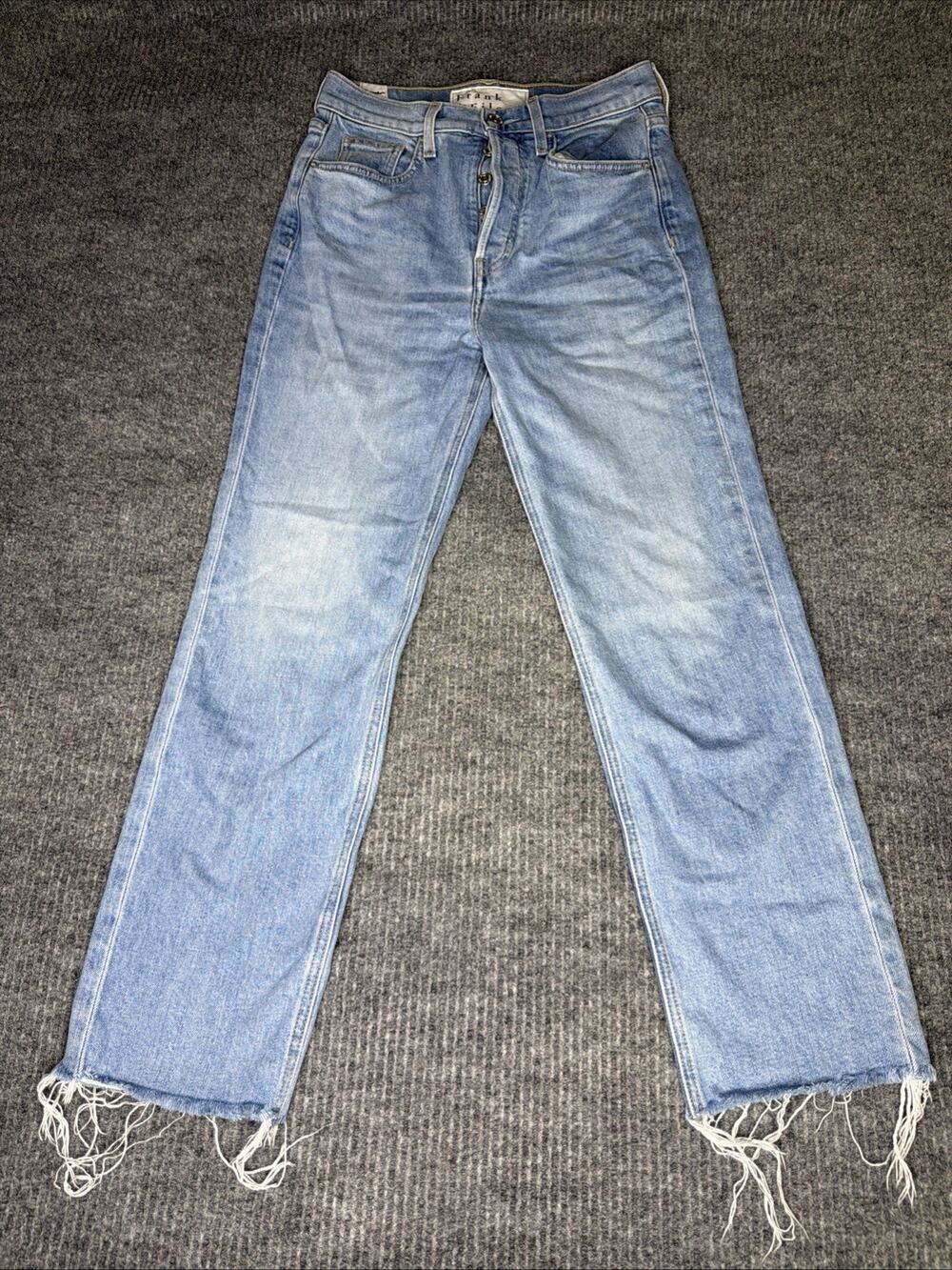Frank & Eileen Monaghan Jeans High Rise Button Fly Raw Hem Womens Size 25 27x26